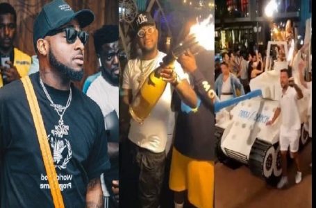 Davido : un hôtel à Dubaï utilise un « char blindé » pour lui livrer une bouteille de champagne